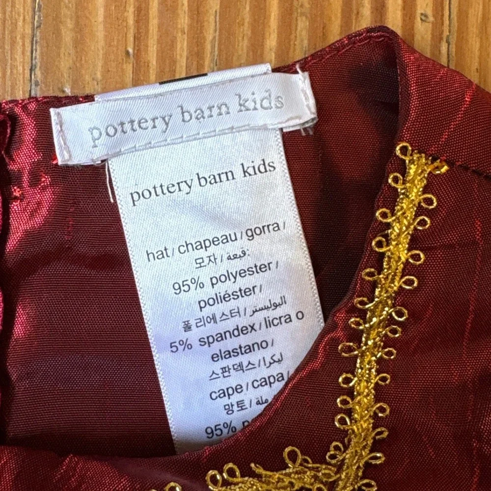 Pottery Barn Kids Costume Dress Girls Burgundy Purple Velvet Gold Trim SIZE 7/8